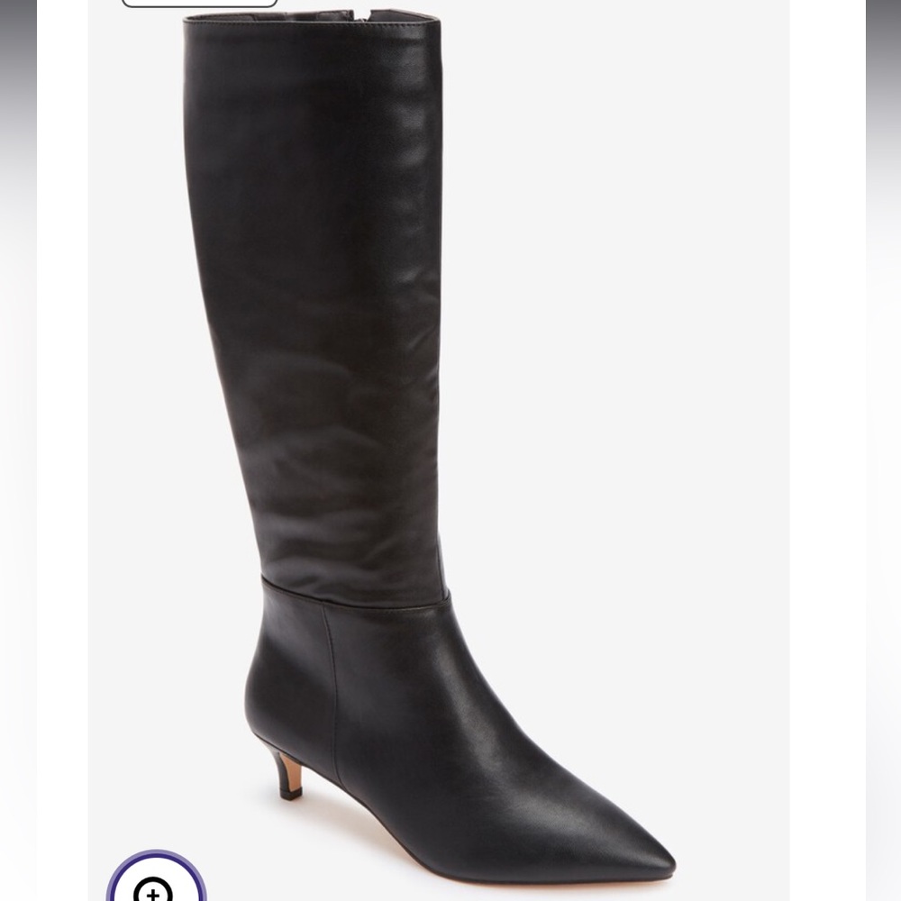 Comfortview Poloma Extra Wide Calf Knee-High Boot Black Kitten Heel (9WW)
